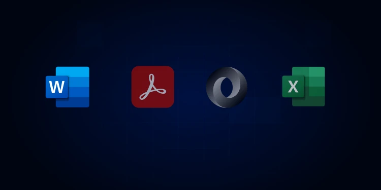 The four report export formats: Word, PDF, JSON and Excel.